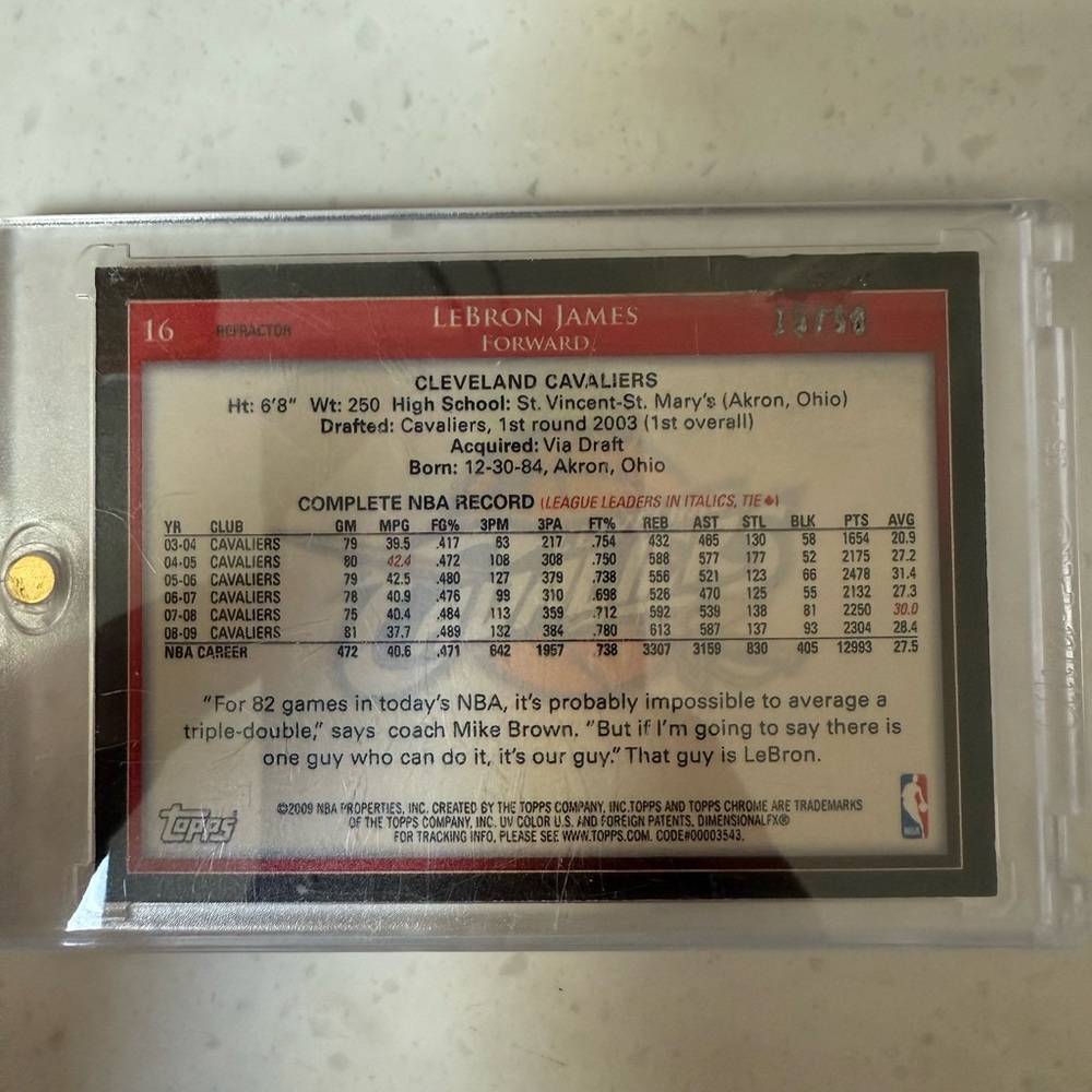2009 topps chrome lebron James gold refractor 15/50 - Picture 2 of 12